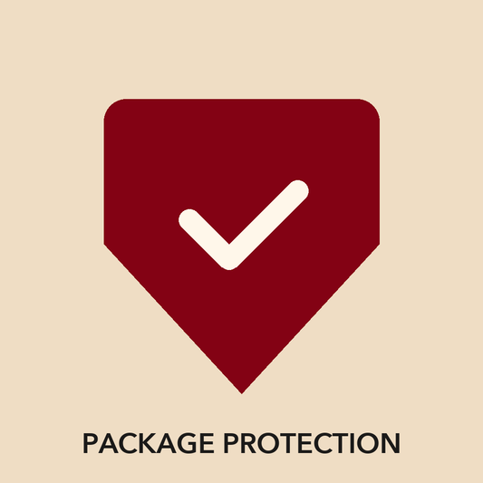 Package Protection - flat burgundy shield